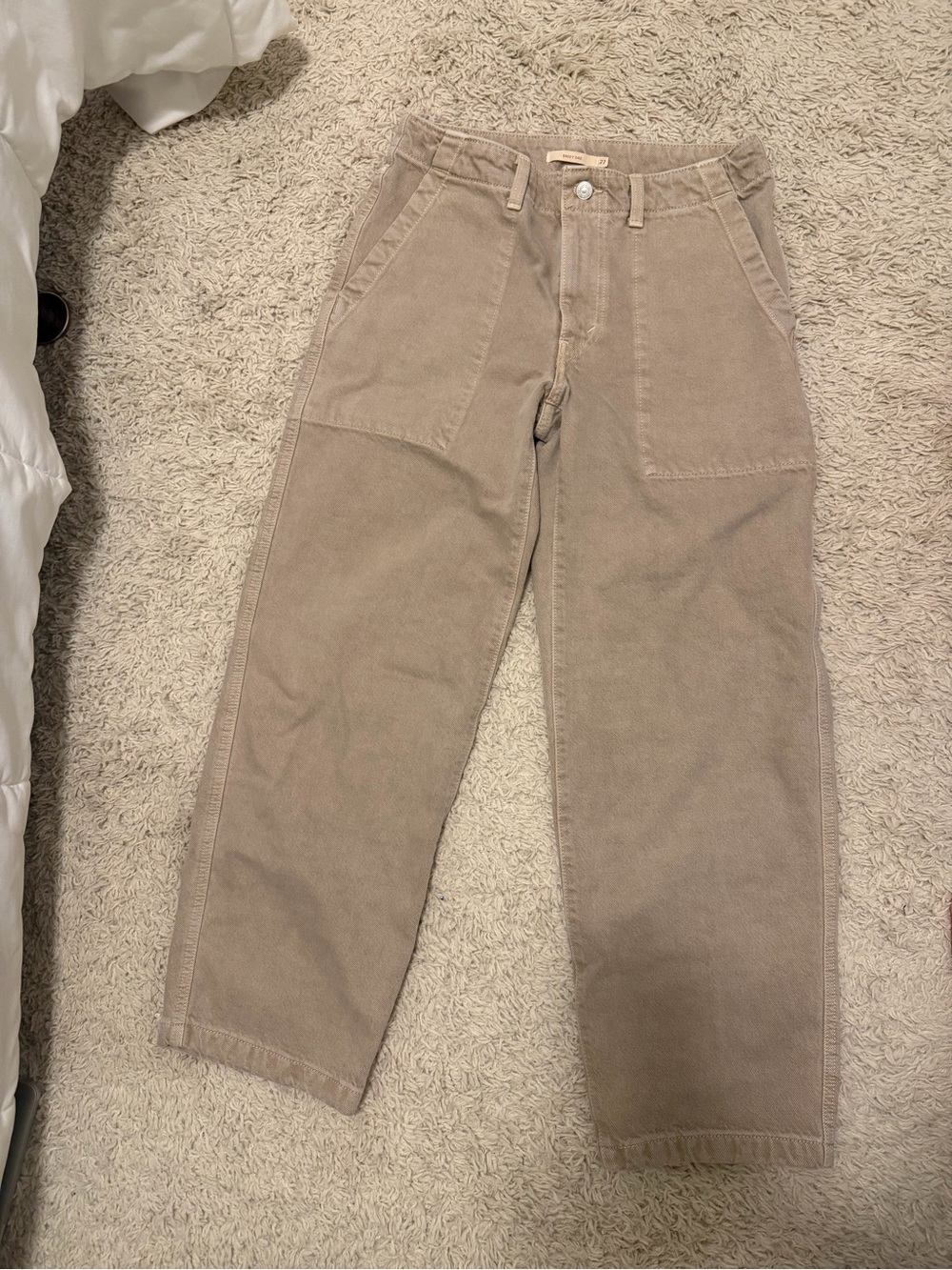 Women's Taupe Wide-Leg Pants